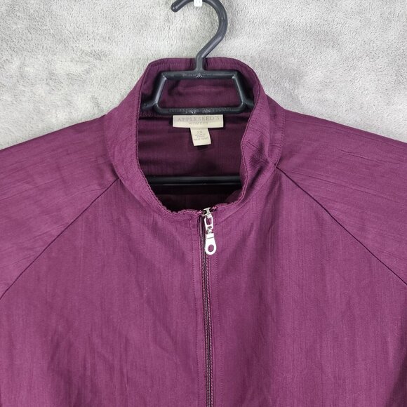 Womens Purple Appleseeds Jacket Full Zip Long Sleeve 100% Polyester Size 3X - Picture 4 of 12